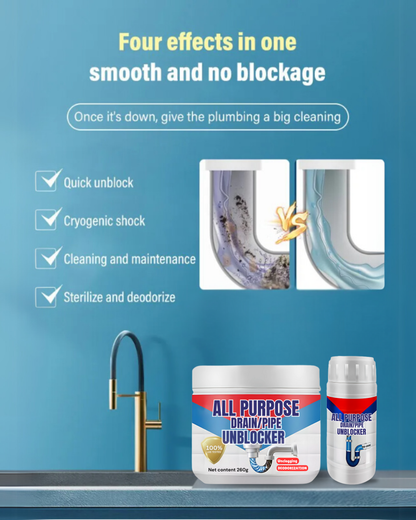 STRONG N POWERFUL PIPE/DRAIN UNBLOCKER ( BUY 1 GET 1 FREE )  -  Deep Clean, Fresh Shine